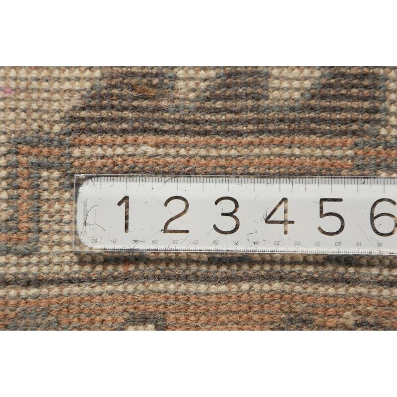 Gray Ivory Oushak Indian Large Rug Hand-Knotted Wool Carpet - 10'2" x 13'11"