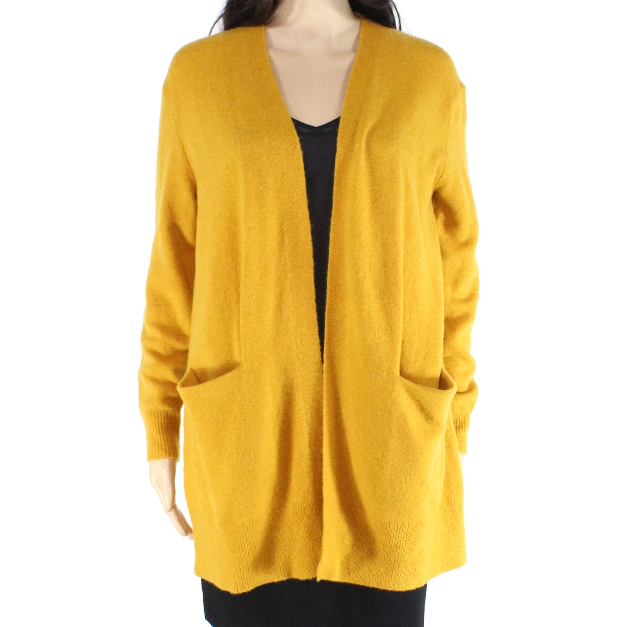 yellow open front cardigan