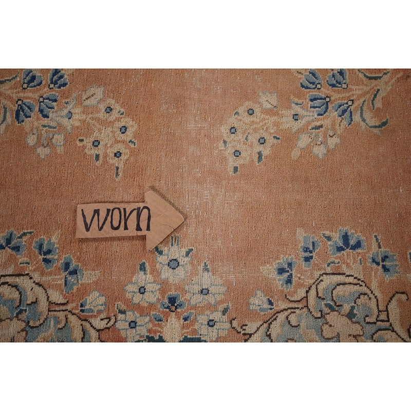 Vintage Distressed Kerman Persian Vintage Rug Handmade Wool Carpet - 9'8"x 12'6"