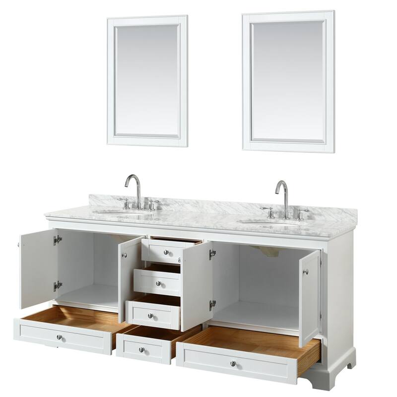 Wyndham Collection Deborah 80" Free Standing Double Vanity Set with