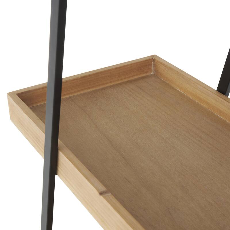 Metal 3 Shelf Shelving Unit with Black Metal Triangle Frame - Black - Roche River Decor