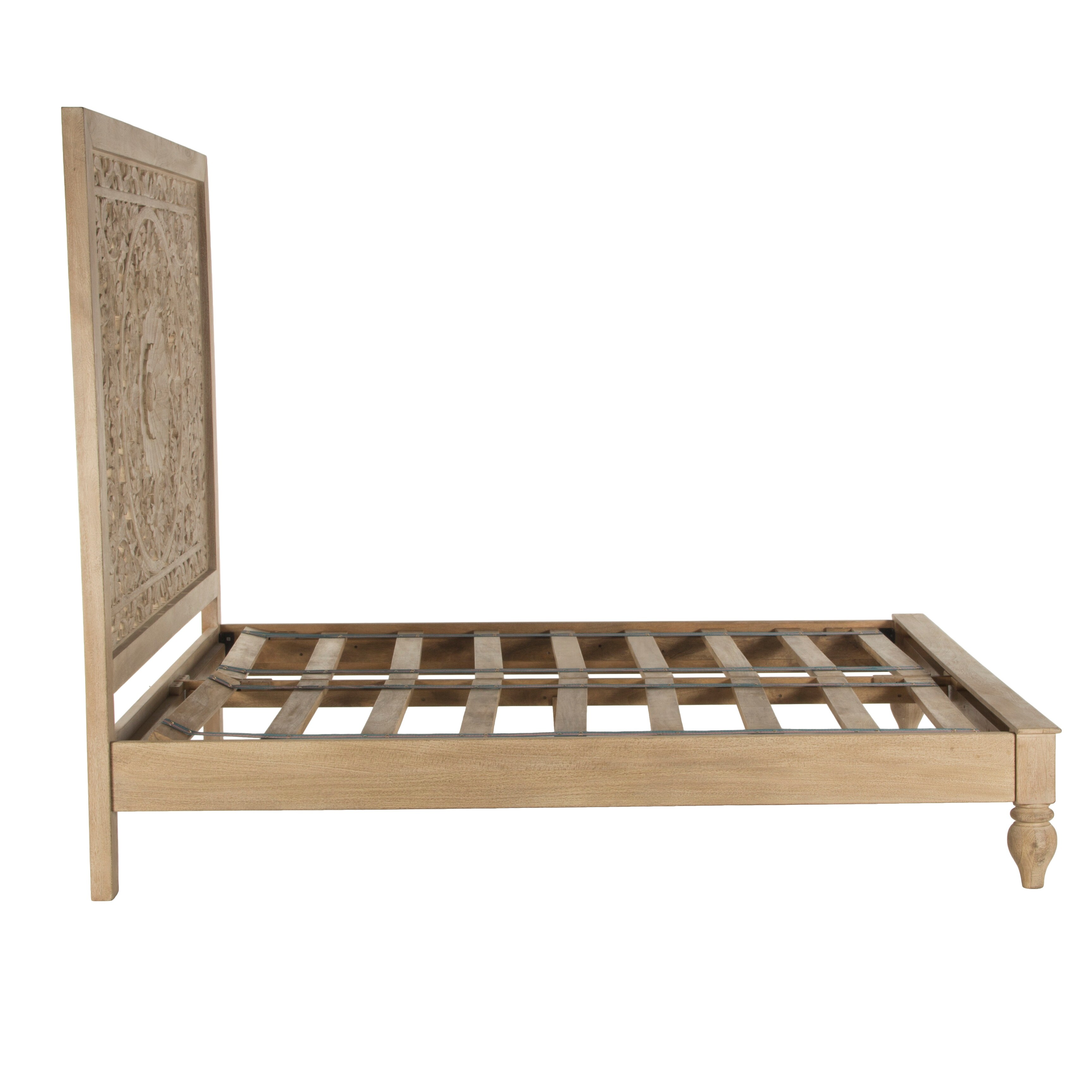 Haveli Solid Mango Wood King Bed Overstock 12853890 Brown
