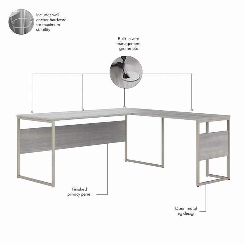Hybrid 72W x 30D L Shaped Table Desk by Bush Business Furniture