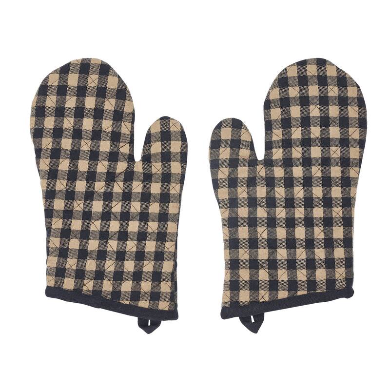 Black Check Oven Mitt Set of 2 - 8x8