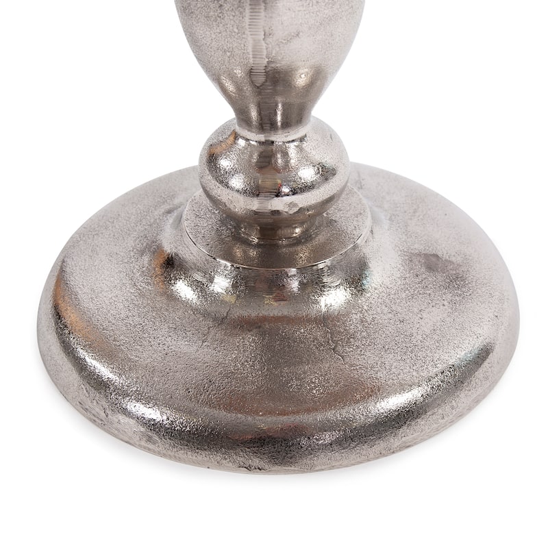 Allan Andrews Nickel Metal with Bone Top Martini Table - 18" Diameter x 23"h