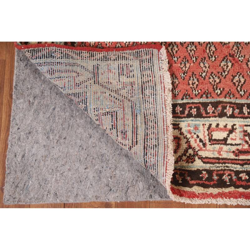 Hand Knotted Oriental 100% Wool Carpet Traditional All-Over Red Botemir Runner Rug - 9' 4'' X 3' 8''