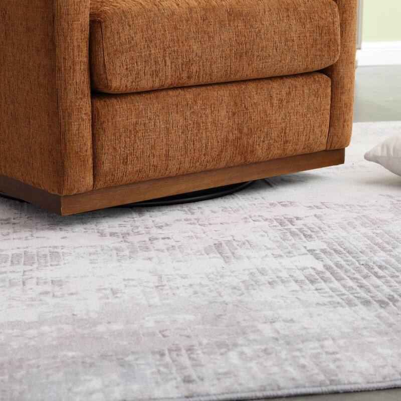 GDFStudio - Harper Chenille Swivel Barrel Chair with Sturdy Metal Base and Ergonomic Design