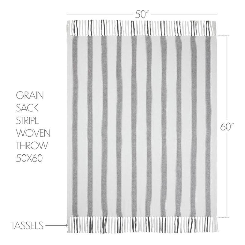Grace Grain Sack Stripe Woven Throw 50x60