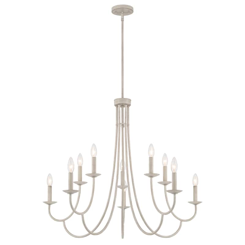 Farmhouse Coastal 10-light Candle Chandelier - 35