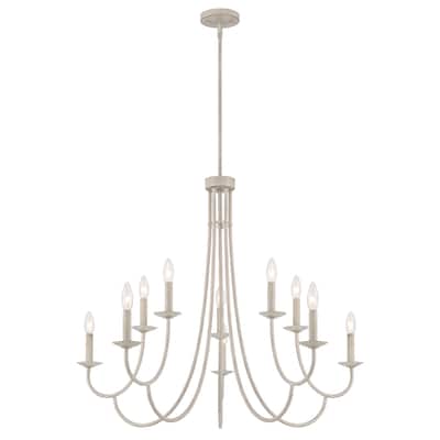 Farmhouse Coastal 10-light Candle Chandelier - 35
