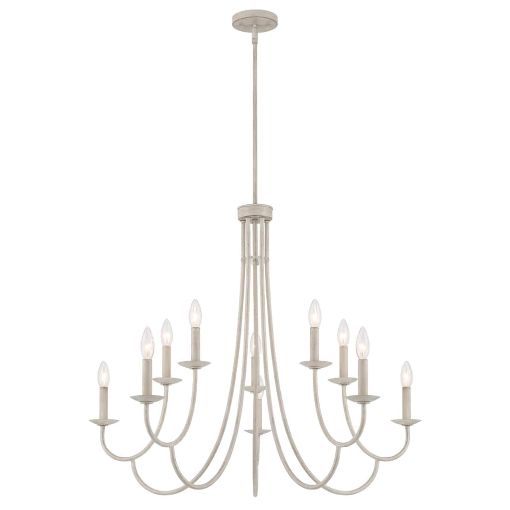 Farmhouse Coastal 10-light Candle Chandelier - 35