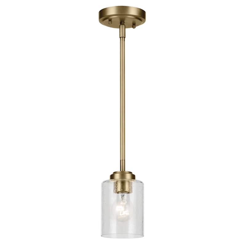 Kichler Winslow Single Light 4" Wide Mini Pendant with Seedy Glass