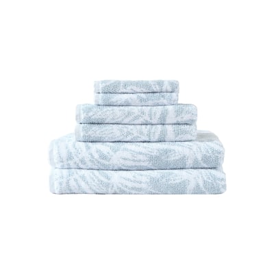 Tommy Bahama Art Of Palms Cotton Blue 6 Piece Towel Set - 6 Piece