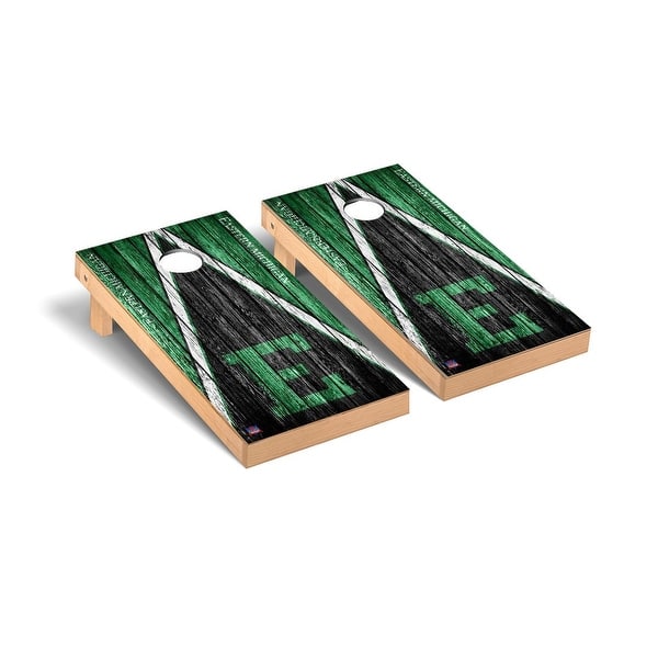 slide 2 of 5, Eastern Michigan Eagles Triangle Cornhole Board Set