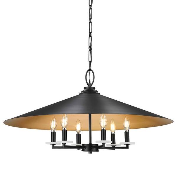 slide 2 of 11, Z-Lite 1953-32 Rialto 6 Light 32" Wide Pendant Matte Black