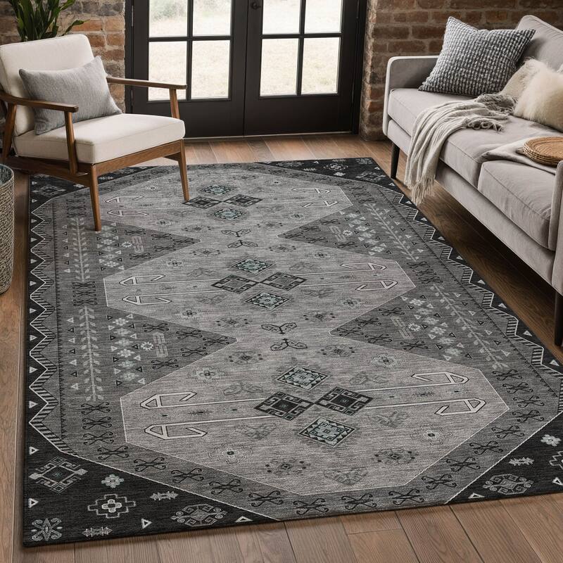 Machine Washable Indoor/ Outdoor Global Hiawatha Chantille Rug