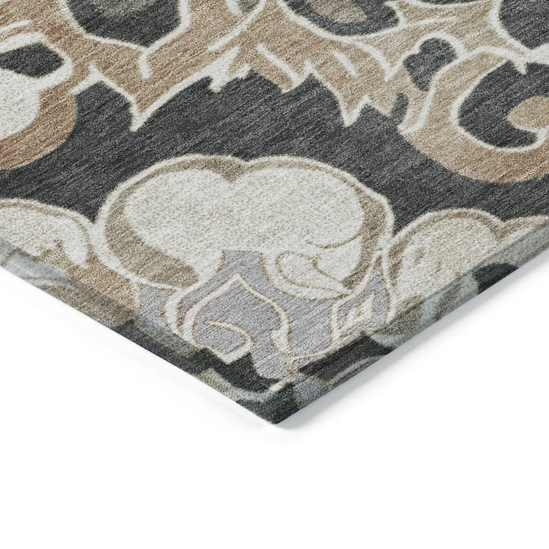 HomeRoots Damask Traditional Rectangle Outdoor Rug