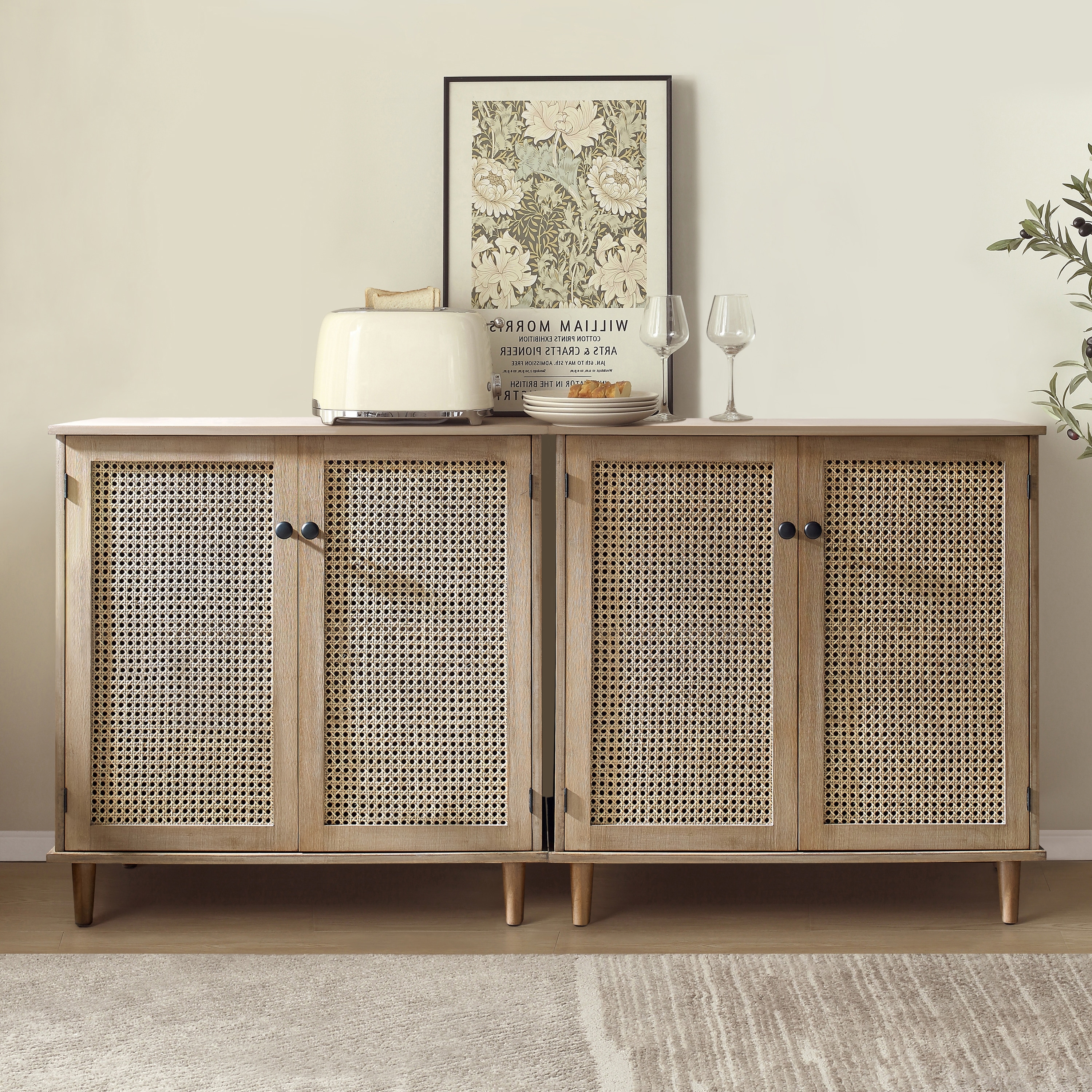 Woven shop rattan sideboard