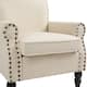 Mid-Century Modern Accent Chairs with Nailhead Trim