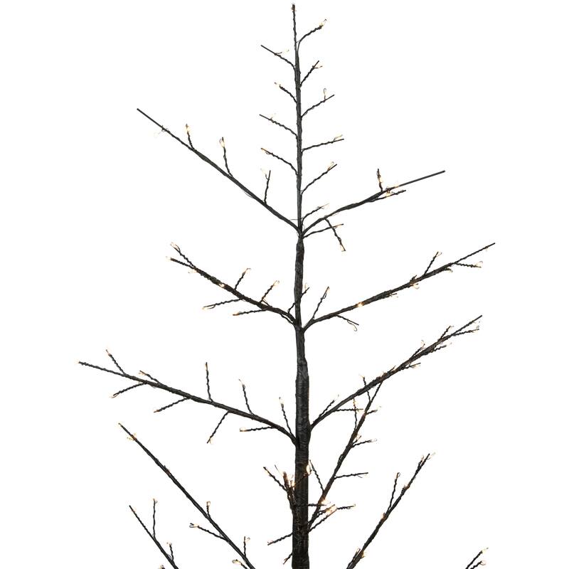 7' Matte Black Tree Warm White LED Copper Wire Lights