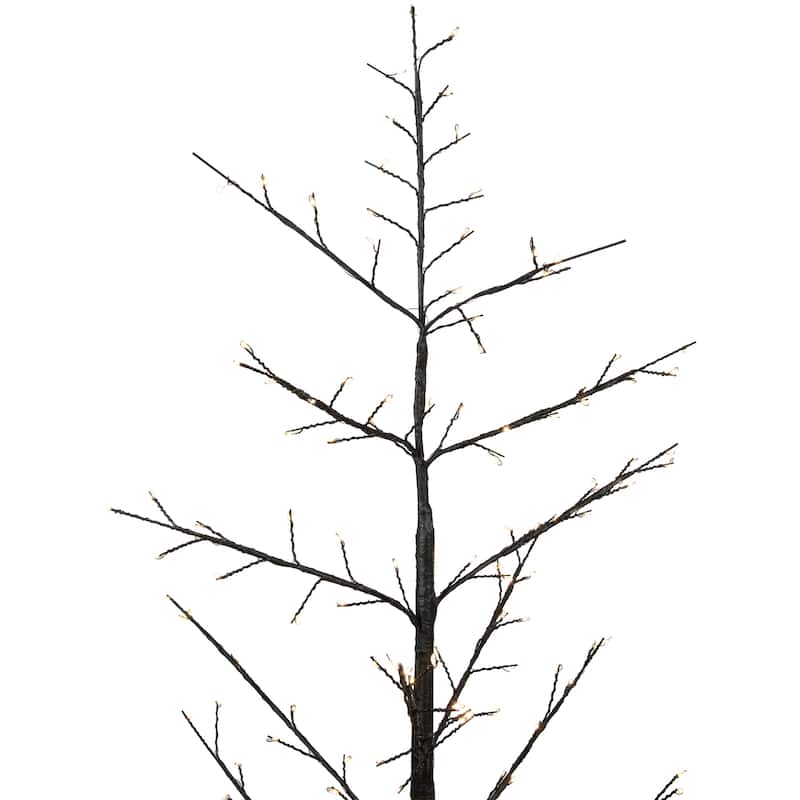 7' Matte Black Tree Warm White LED Copper Wire Lights