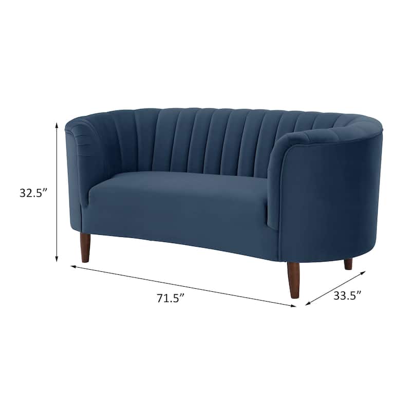 Yanna Tufted Loveseat with Wooden Leg