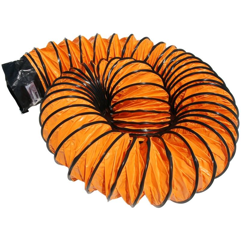 Rubber-Cal "Air Ventilator Orange Ventilation Duct Hose - 16" ID x 25' Length Hose (Fully Stretched) - 16x300