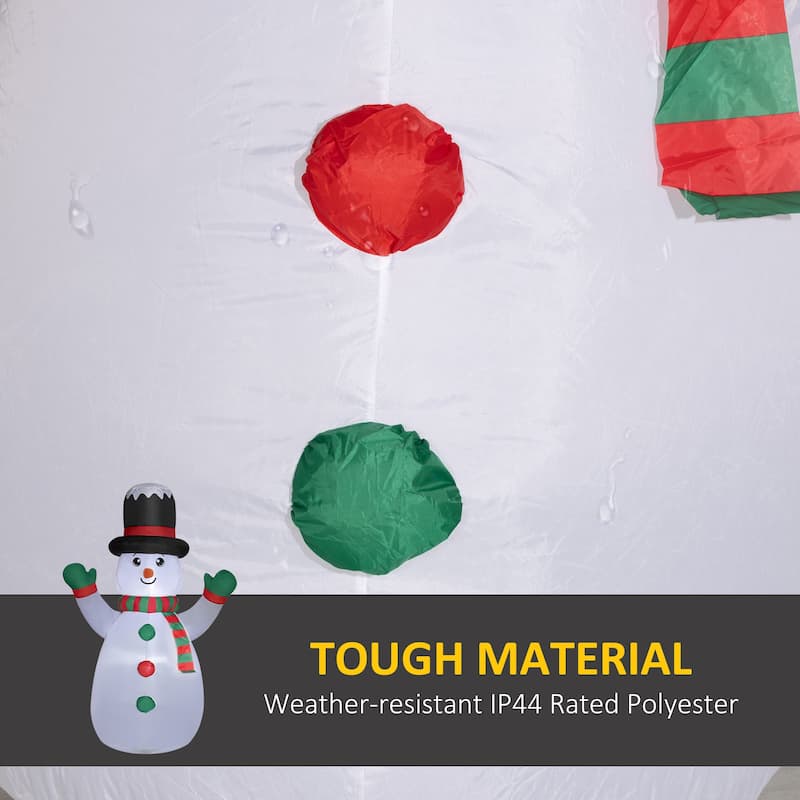 White Polyester LED Inflatable Snowman with Stakes and Sandbags - 60" W x 36" D x 72" H