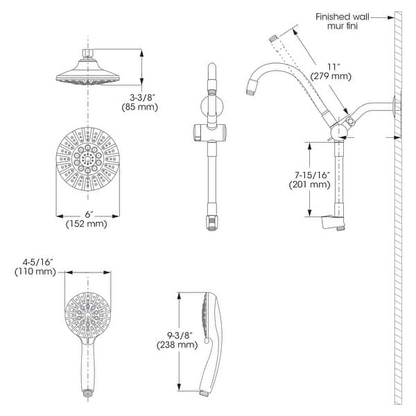 Belanger Retrofit Showerhead and Hand Shower System