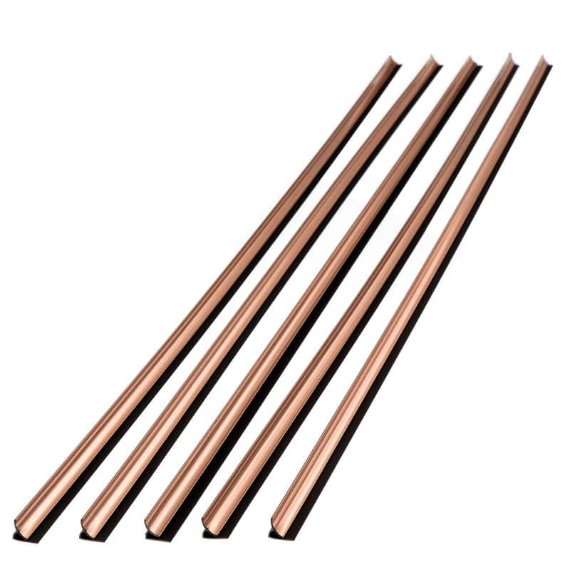 FASÄDE 47 in. Decorative Vinyl Inside Corner Trim Polished Copper (5 Pack) - 5 Pack - 5 Pack