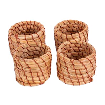Novica Handmade Taste Of Home Pine Needle Napkin Rings (Set Of 4)