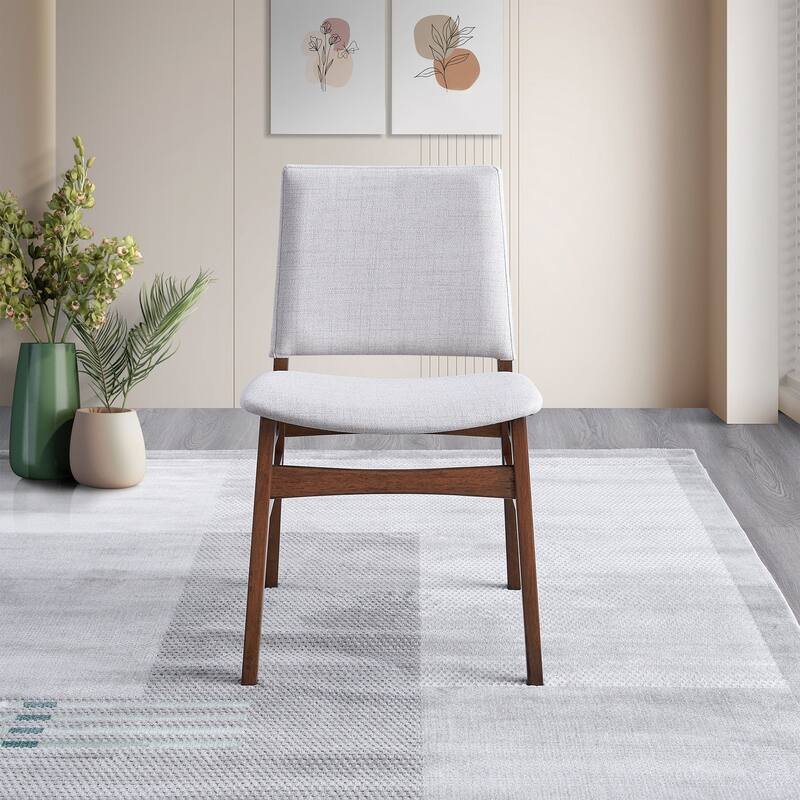 GDFStudio - Gusto Modern Fabric Dining Chair with Solid Wood Frame & Mid-Century Silhouette, Set of 2 - 31"