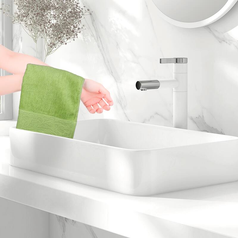 6 Pack Cotton Washcloths, Printed Face Towel, Absorbent and Comfort Face Towels for Bathroom, Hotel, Gym 13" x 13"