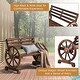 preview thumbnail 7 of 8, Costway Outdoor Wooden Wagon Wheel Garden Bench 2-Person Slatted Seat - See Details