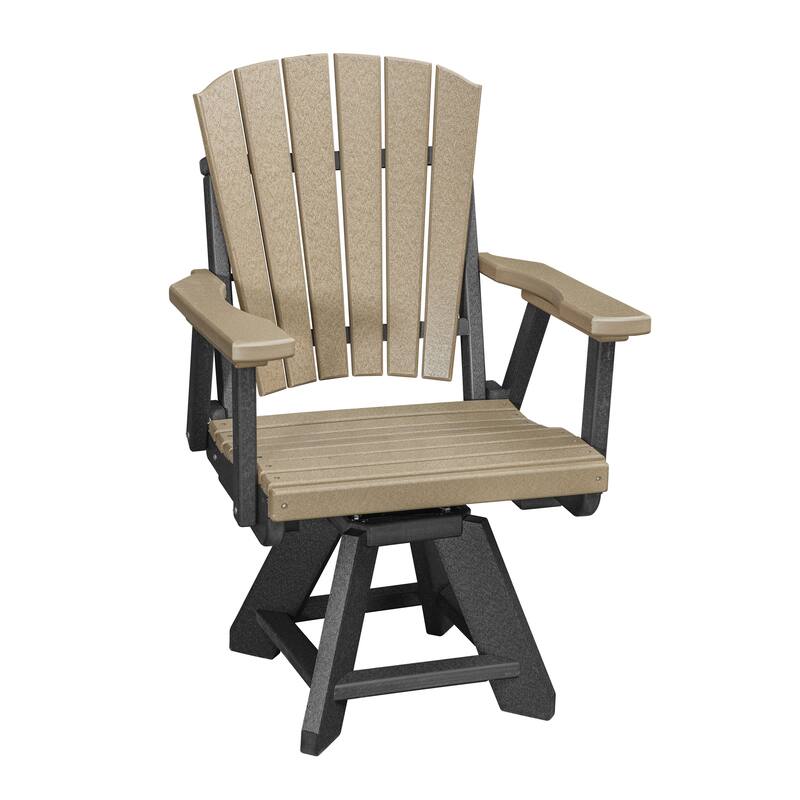 American Furniture Classics Single Dining Height Swivel Arm Chair, Made in the USA - Weatherwood on Black