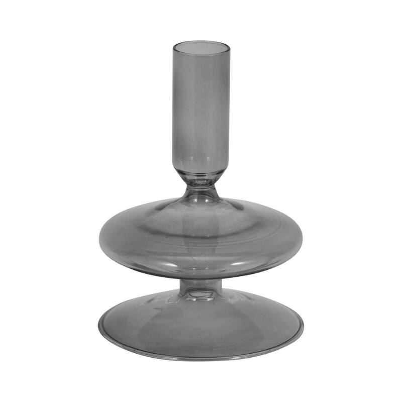 Sculptural Glass Candle Holder with Rounded Accent Base - Modern Tabletop Candle Holder for Any Room