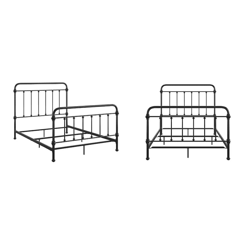 Sigulda Graceful Lines Victorian Metal Bed - Black - Full
