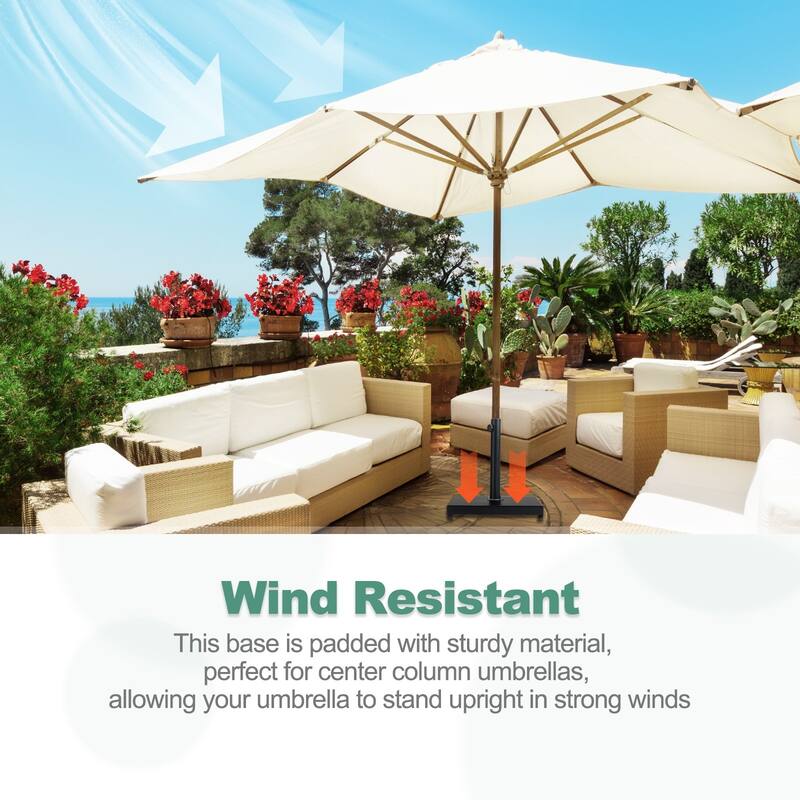Aoodor 39 lb Outdoor Patio Umbrella Base for Deck, Poolside, Balcony