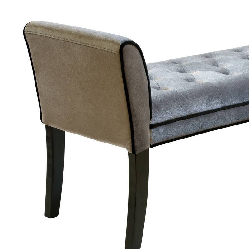Chatham 53" Black Velvet Upholstered Bench