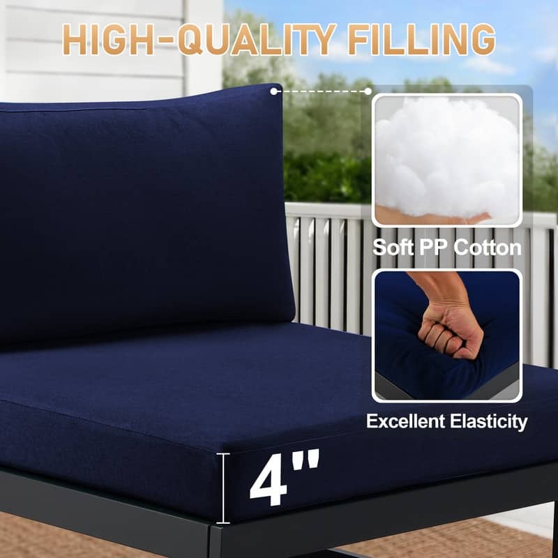 FINCATI 7 Piece Outdoor Furniture Aluminum Patio Set with 60,000 BTU Propane/Natural Gas Firepit Table - 7 Pieces