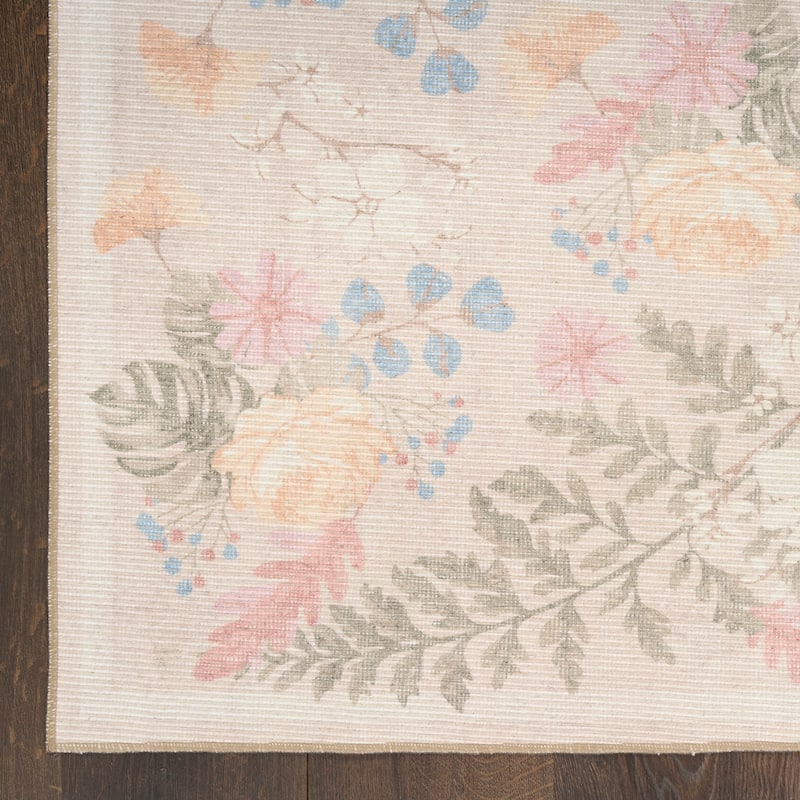 Nourison Botanical Washables Indoor only Floral Patterned Area Rug