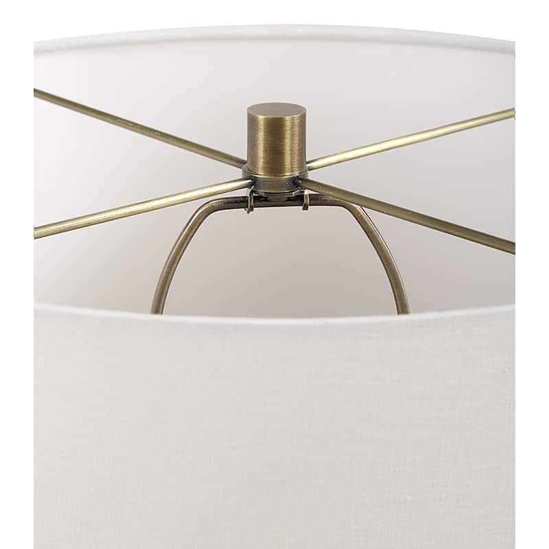 Table Lamp with Round Tapered Shade - 26.25" - Glazed Blue and White