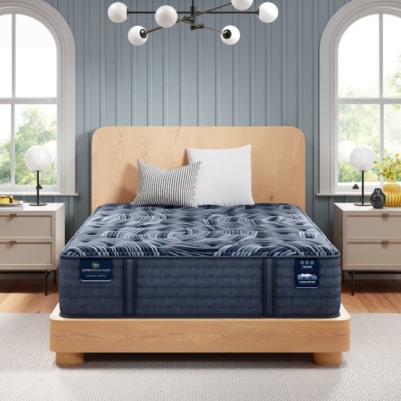 Serta Perfect Sleeper Pro New Paris 15" Latex Hybrid Medium Mattress Set