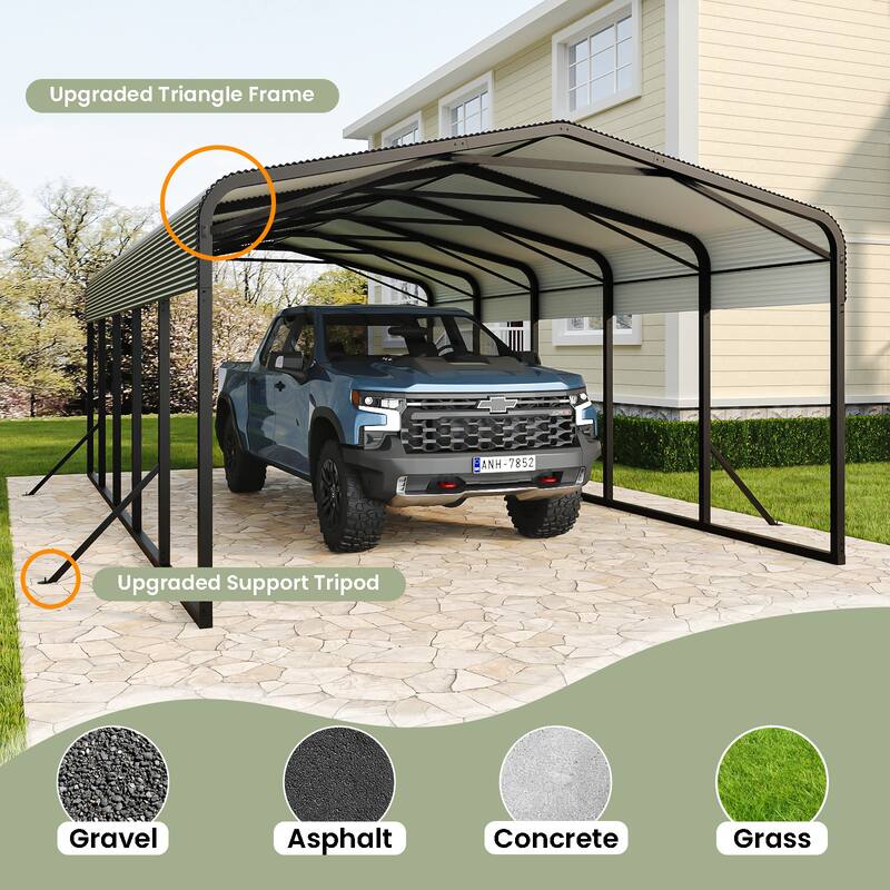 GDF Studio - Ironhaven Pro Industrial 15 x 25 FT Metal Carport