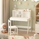 preview thumbnail 10 of 25, Modern Classic Desk,Children'S Desk,Solid Wood Desk,Bedroom Boy and Girl Family Desk And Chair Set,Multi-Space Available White