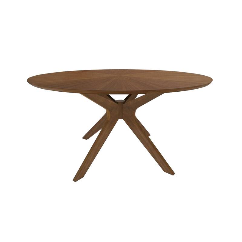 Modrest Ember Modern Large 59" Round Walnut Dining Table