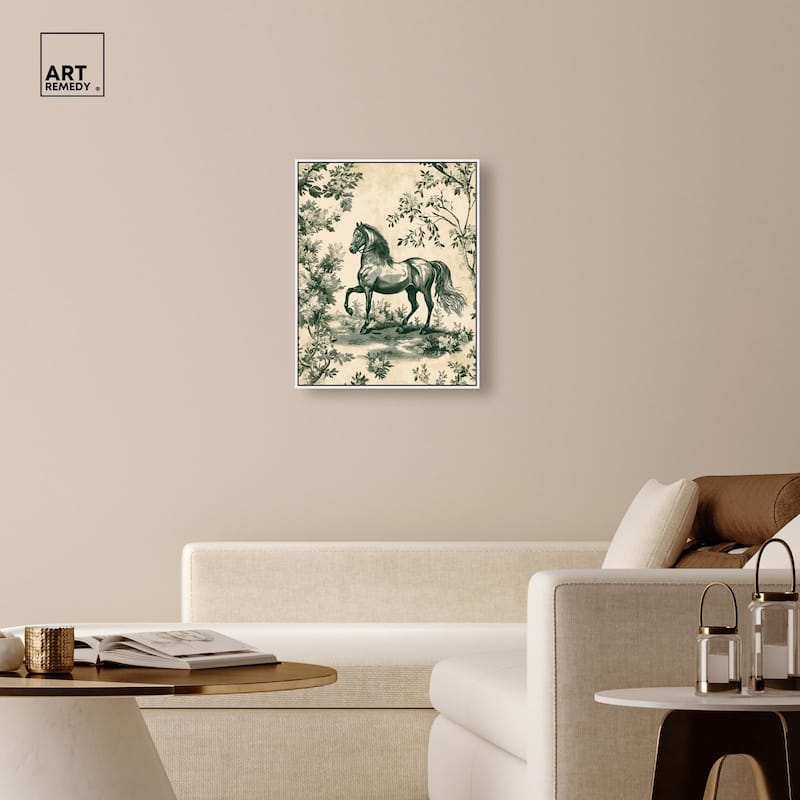 Equestrian Etching Canvas by Art Remedy