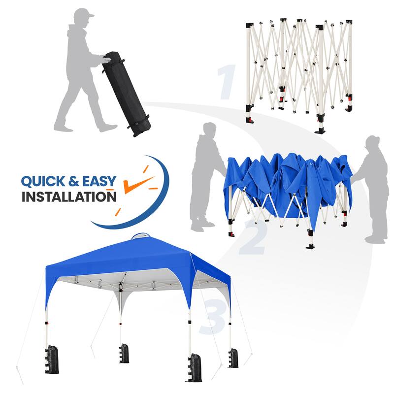 Yaheetech 10x10ft Outdoor Pop-Up Canopy Tent with Stakes Sandbags