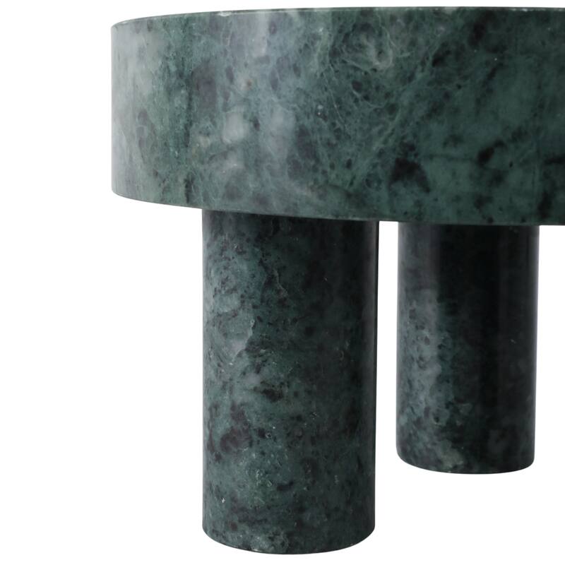 Marble Bowl with Tripod Legs Decorative Accent Home Decor - 6" Green - 9" x 9" x 6"