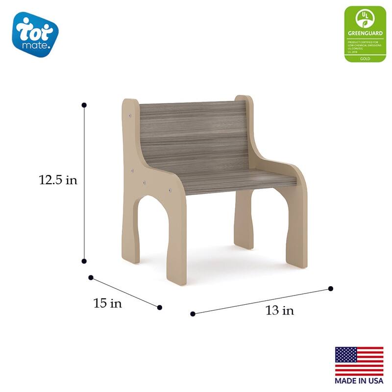 Tot Mate 8" Laminate Activity Chair Pack of 2, Ready-To-Assemble